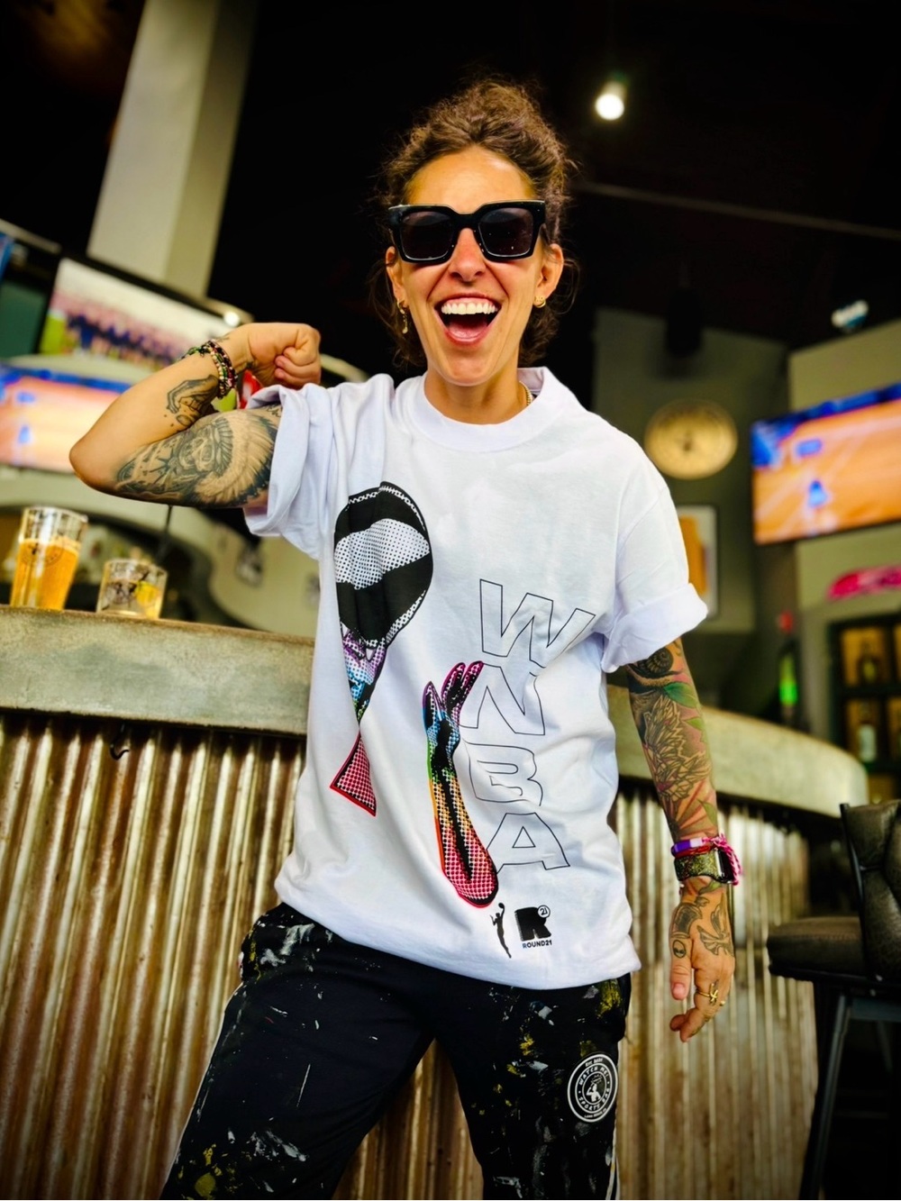 White WNBA Round21 Graphic Tee